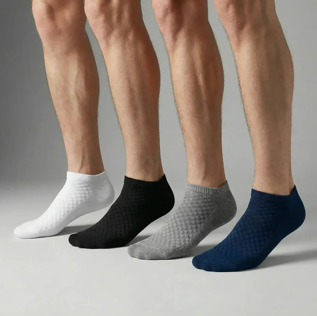 5 Calcetines tobilleros de bambú – Transpirables, suaves y antibacterianos