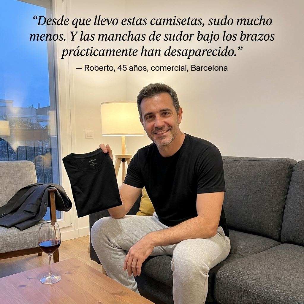 Camiseta de hombre en fibra de bambú – Antibacteriana, refrescante y suave