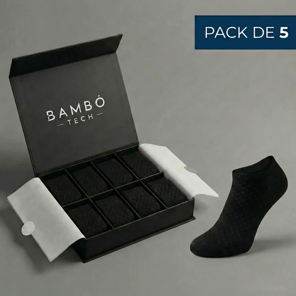 5 Calcetines tobilleros de bambú – Transpirables, suaves y antibacterianos