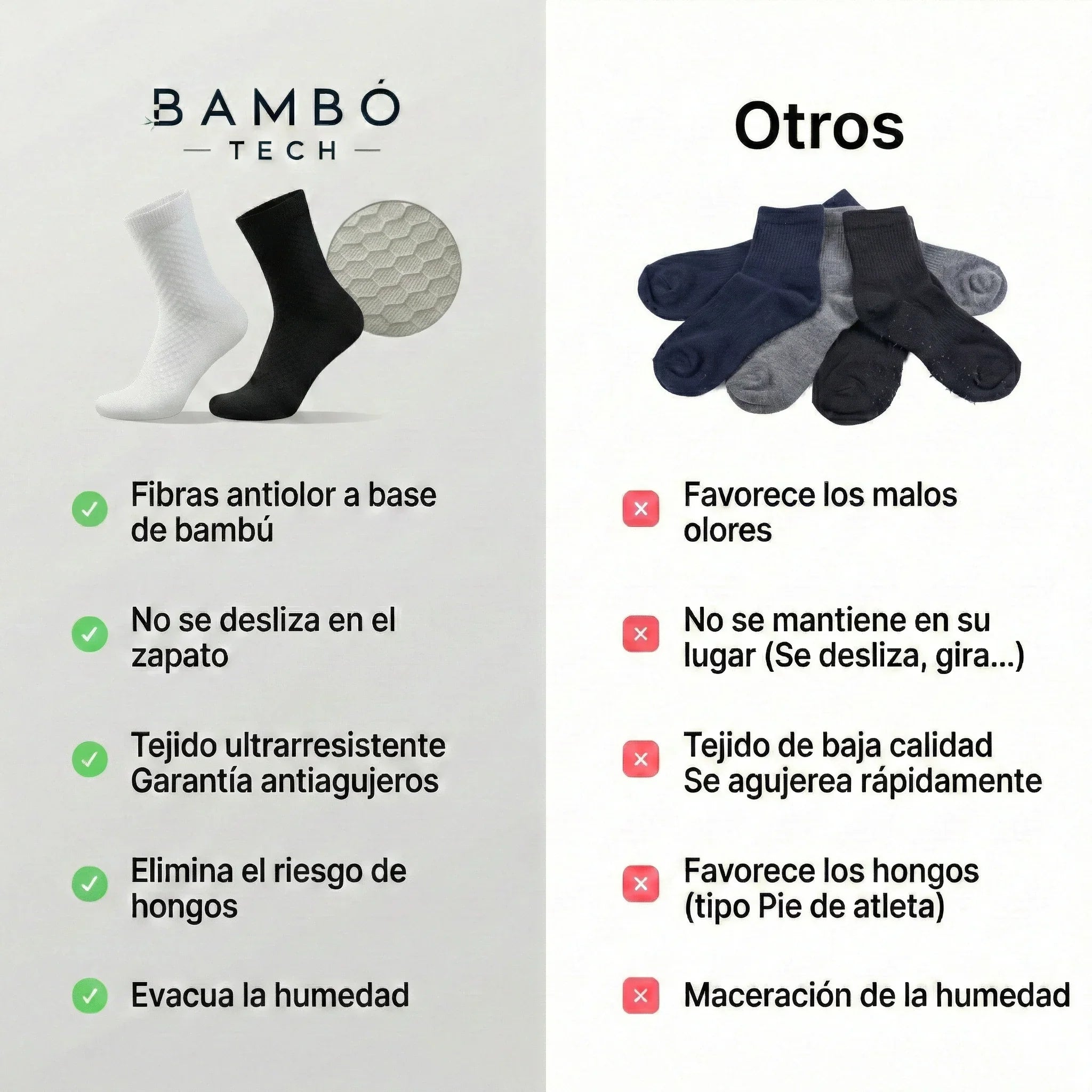 Calcetines de Bambú Sin Marcas