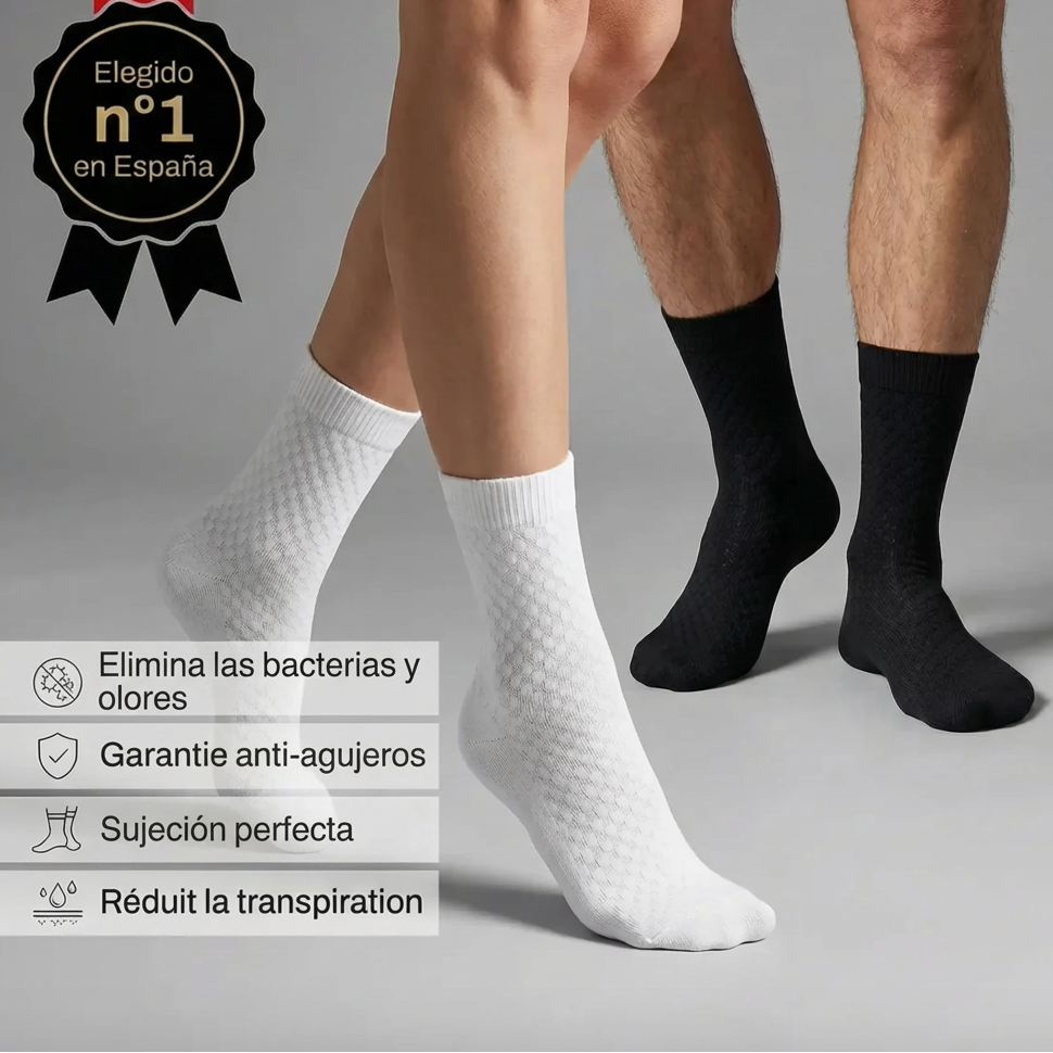 Calcetines de Bambú Sin Marcas, Transpirables y Antibacterianos