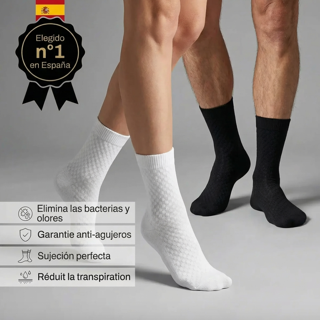 Calcetines de Bambú Sin Marcas, Transpirables y Antibacterianos