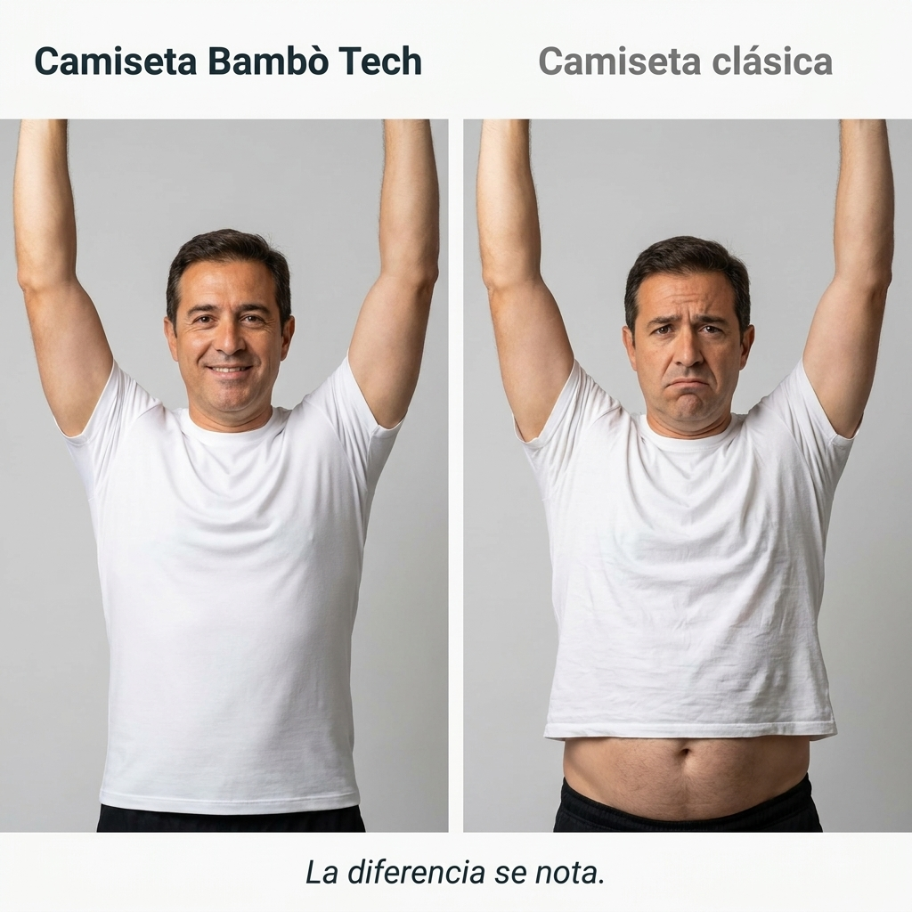Camiseta de hombre en fibra de bambú – Antibacteriana, refrescante y suave