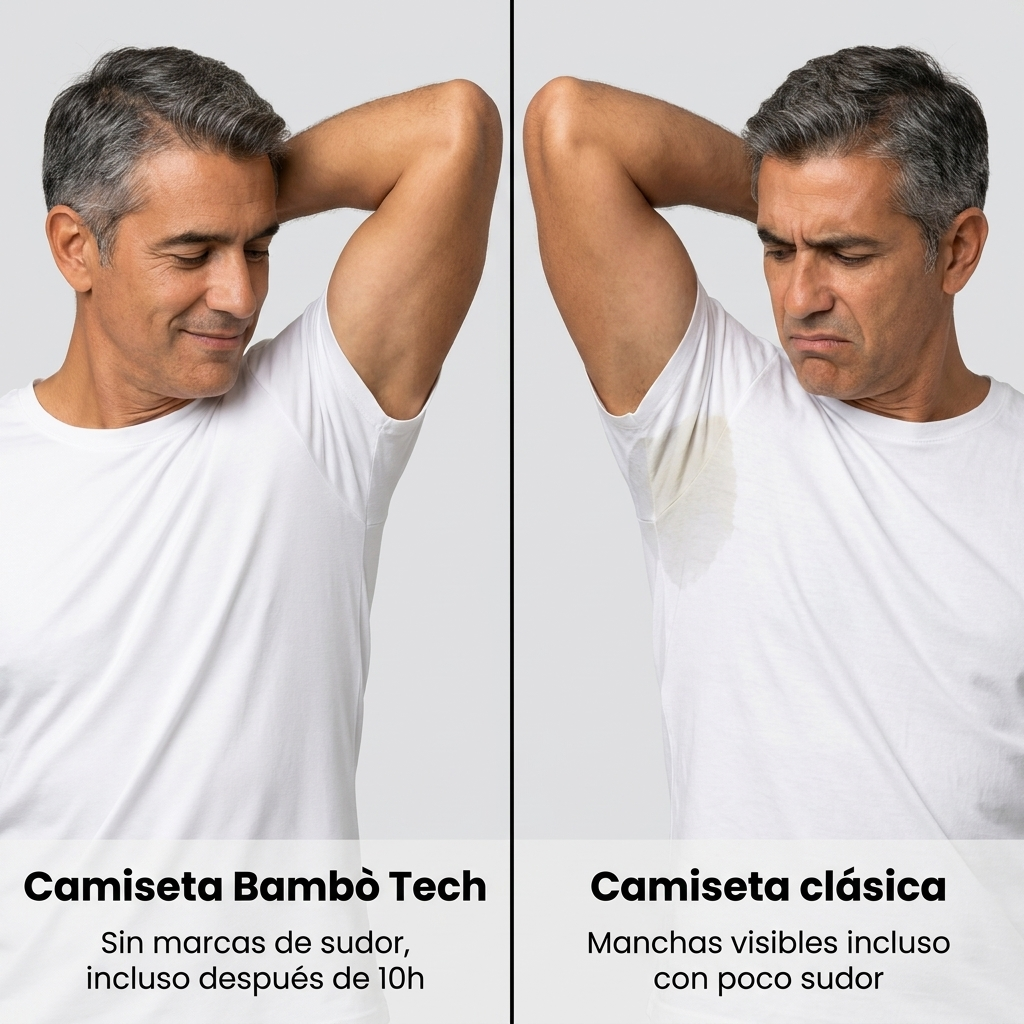 Camiseta de hombre en fibra de bambú – Antibacteriana, refrescante y suave