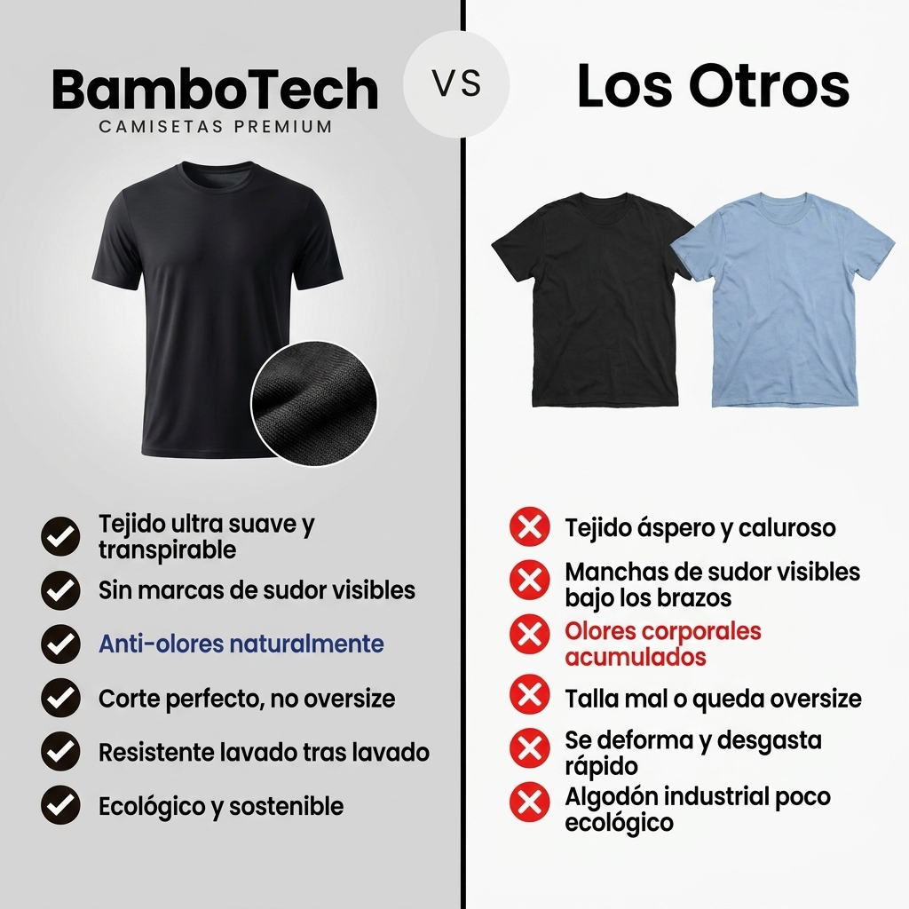 Camiseta de hombre en fibra de bambú – Antibacteriana, refrescante y suave