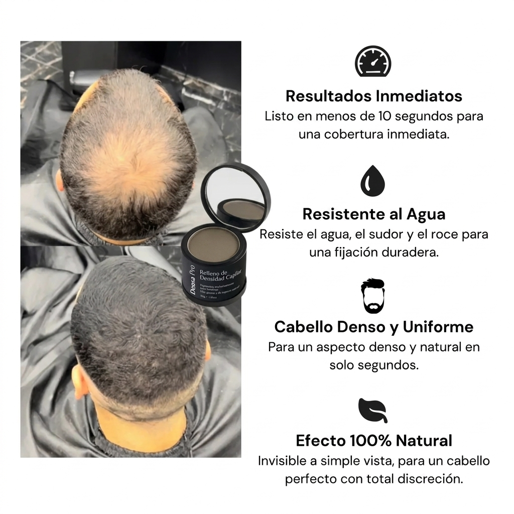 Densa Pro — Cabello Denso en 10 Segundos
