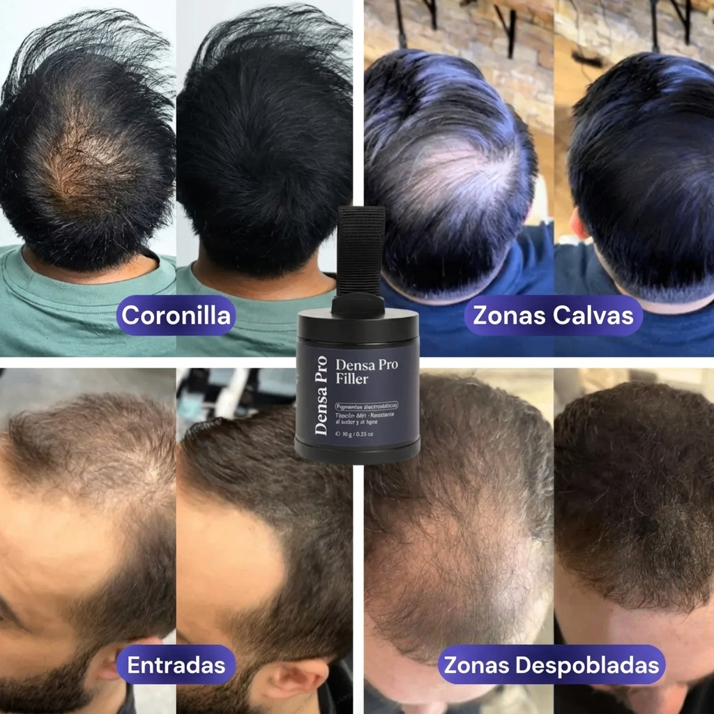 Densa Pro — Cabello Denso en 10 Segundos